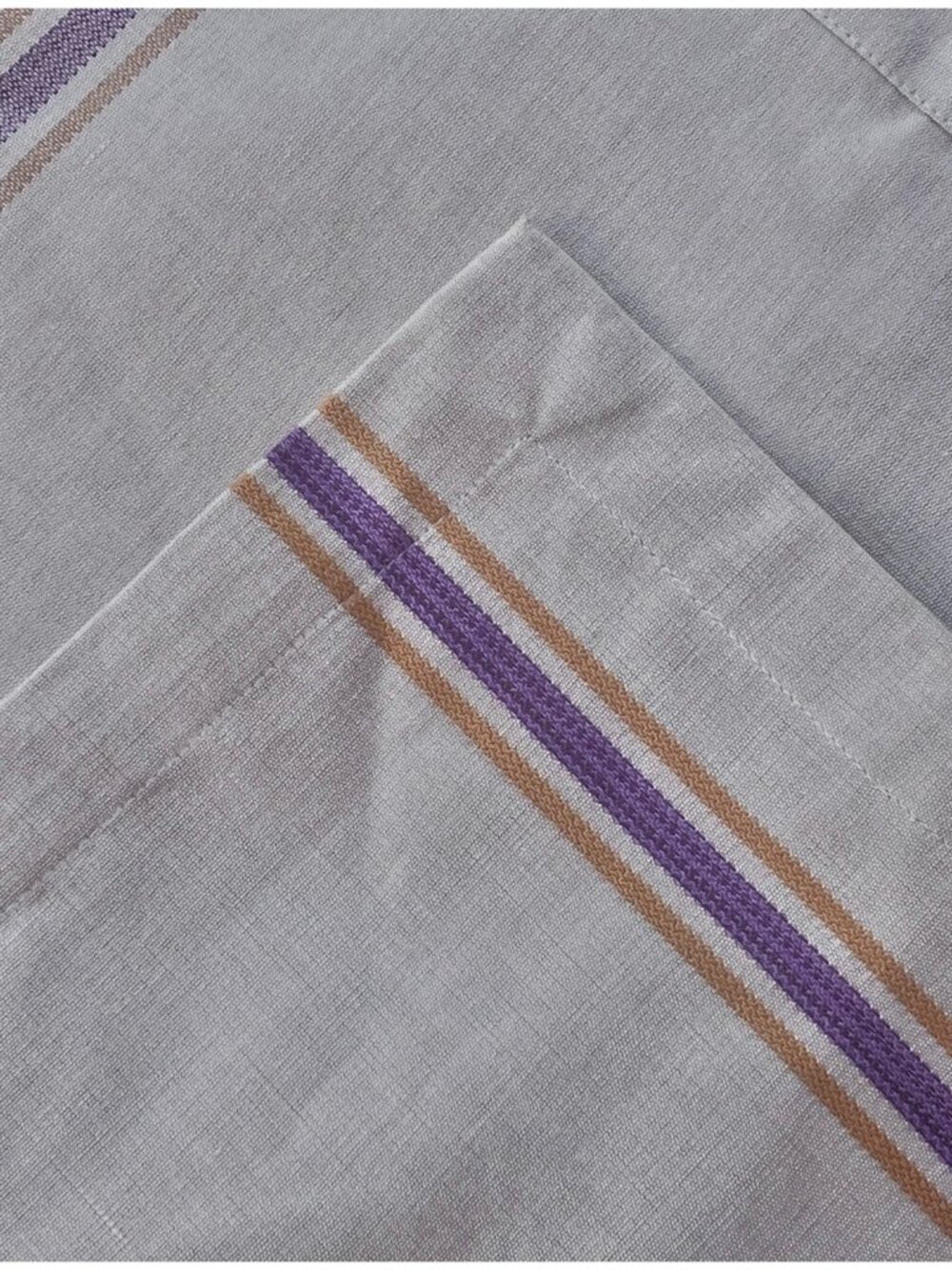 Crate & Barrel Riviera Napkin Set of 8  Beige Purple & Orange Stripes Cotton - Picture 5 of 11